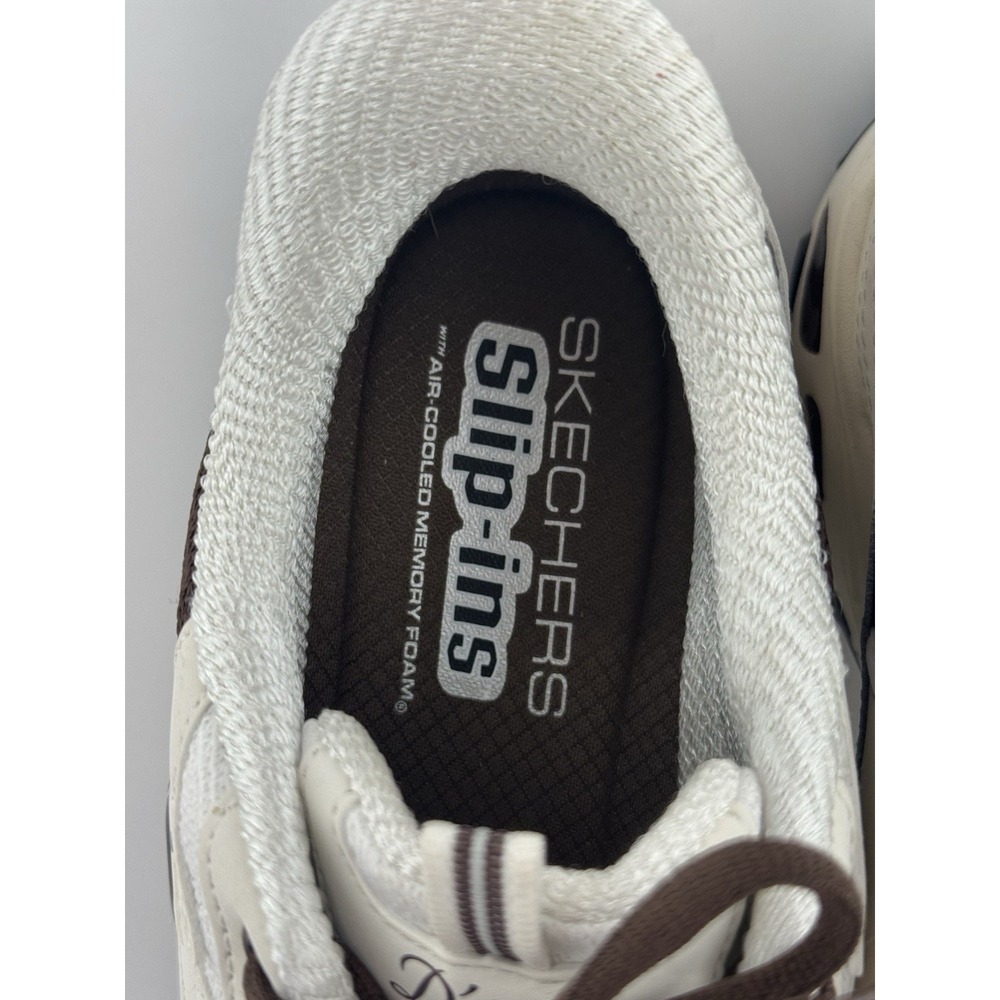 Skechers D'Lites Smooth Nostalgia Off-White/Brown Women's Sneakers Size 11 - Picture 6 of 8